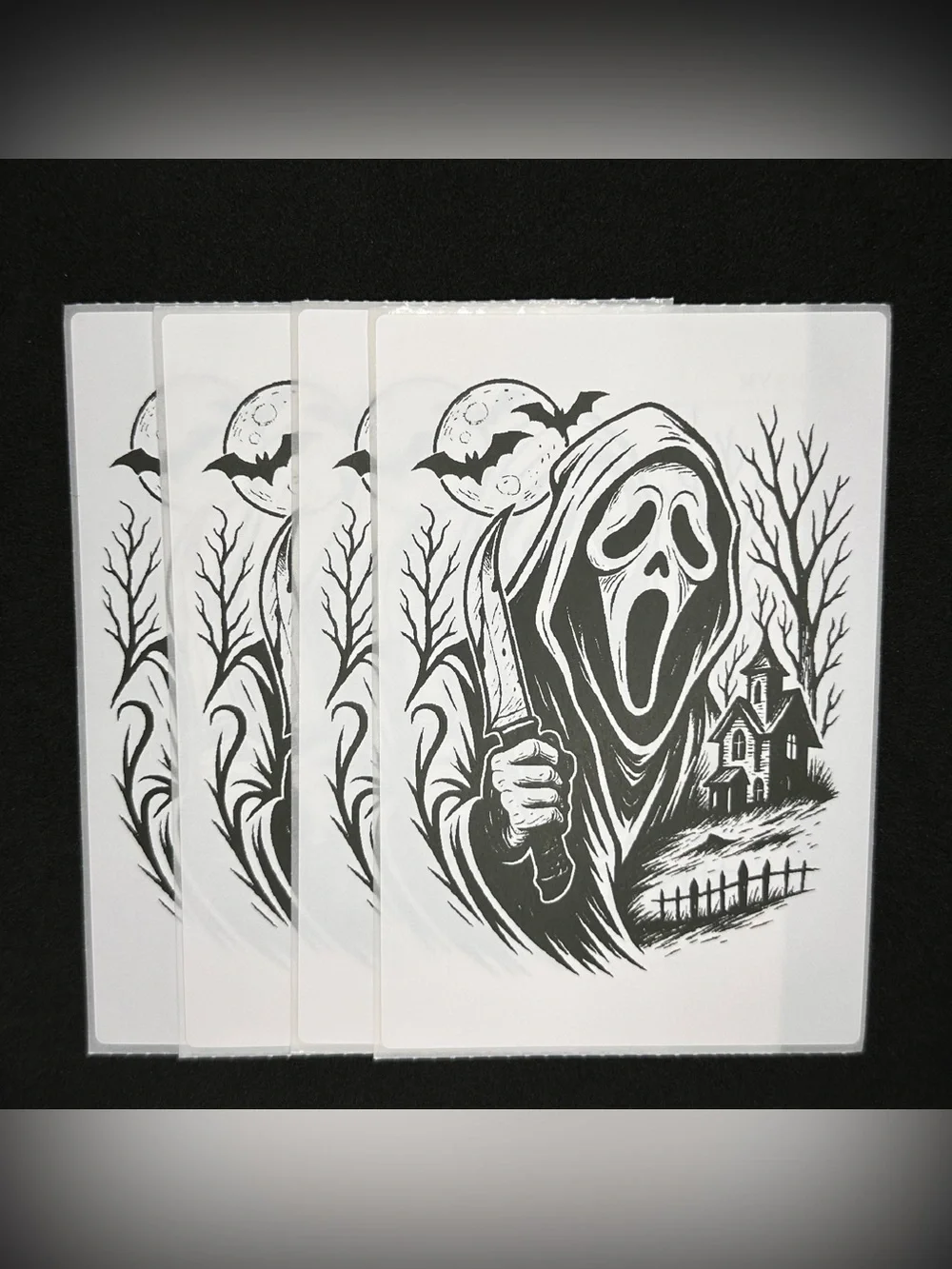 Spooky Horror Ghost Face Coloring Page 4-Pack! 🔪🌙